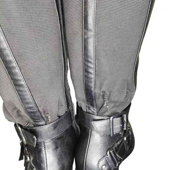 Torrid Faux Leather Buckle Knee Boots Wide Calf