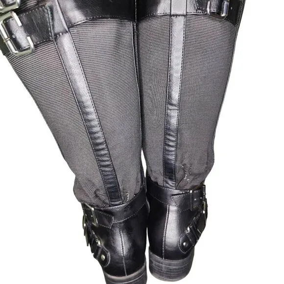 Torrid Faux Leather Buckle Knee Boots Wide Calf