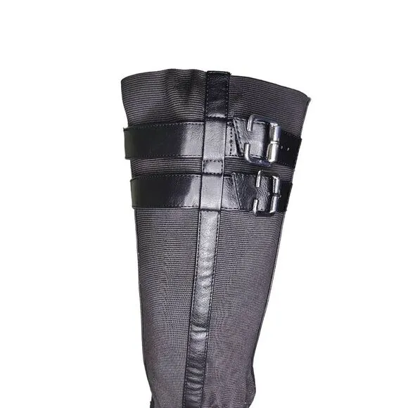 Torrid Faux Leather Buckle Knee Boots Wide Calf