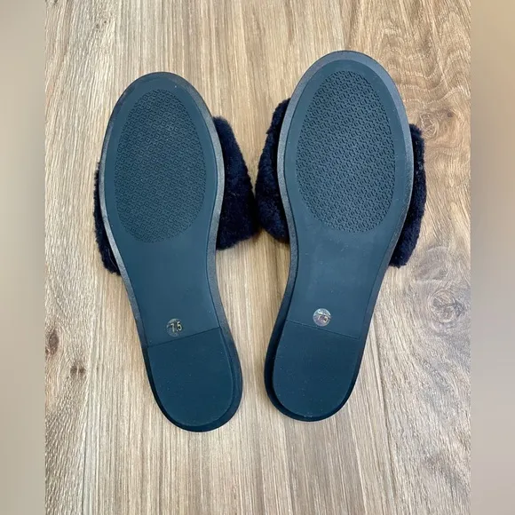 Tory Burch Aspen Shearling Leather Slide Sandal Size 7.5 NWOT