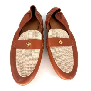 Tory Burch Ballet Loafers Size 10 Tan   Ecru/ Bahrain Tan
