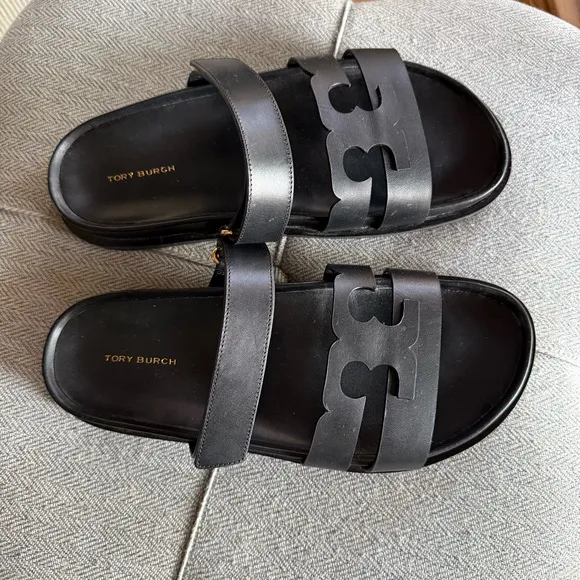Tory Burch Black Sandals Minimalist Design