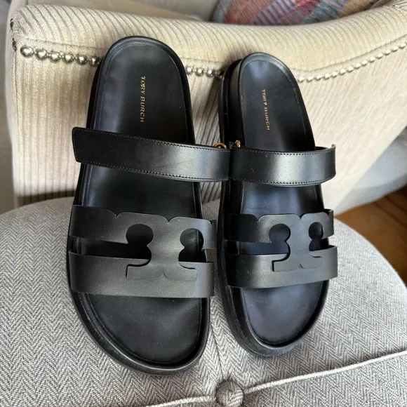 Tory Burch Black Sandals Minimalist Design