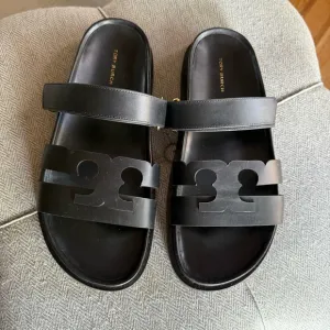 Tory Burch Black Sandals Minimalist Design