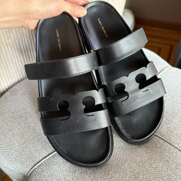 Tory Burch Black Sandals Minimalist Design