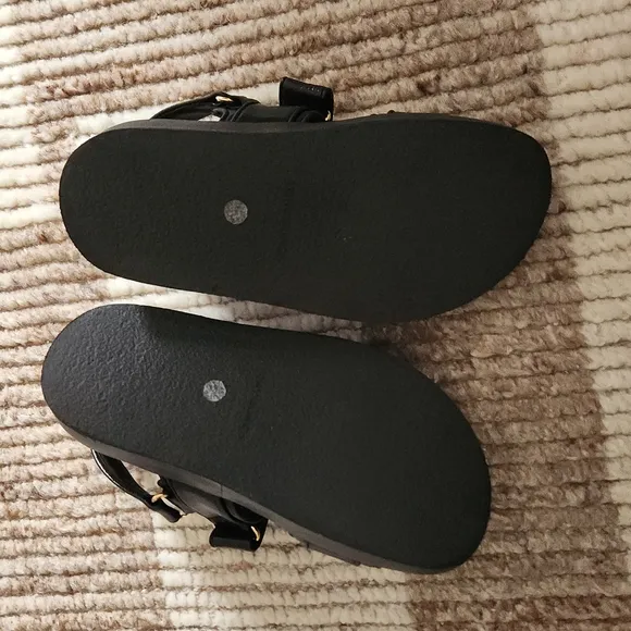 Tory Burch Kira Black Leather Sandals