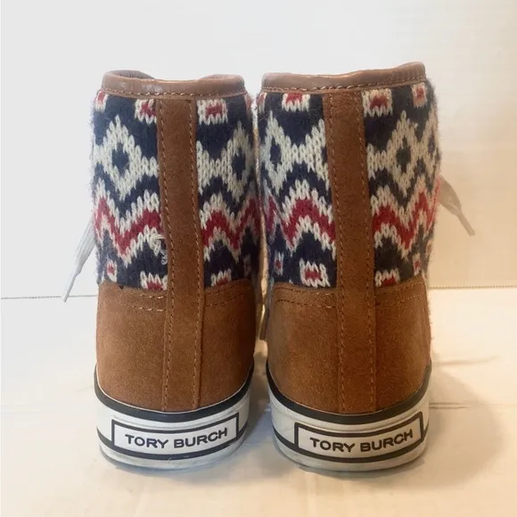 Tory Burch Noah Tan High Top Sneakers Size 5.5