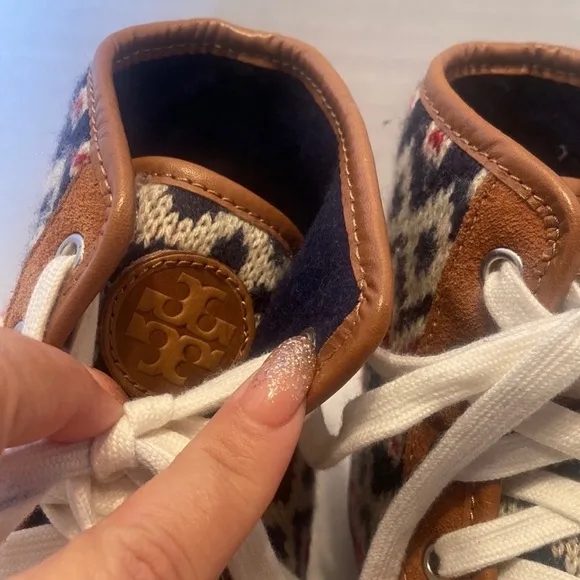 Tory Burch Noah Tan High Top Sneakers Size 5.5