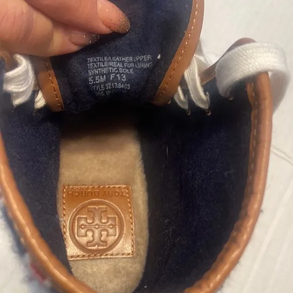 Tory Burch Noah Tan High Top Sneakers Size 5.5