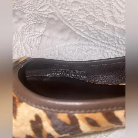 Tory Burch women’s faux leopard hair ballet flats