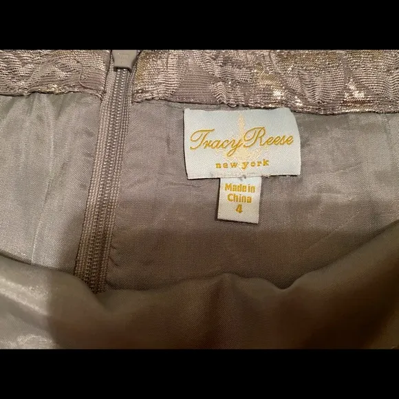 TRACY REESE Damask Foil MINI Skirt - 4