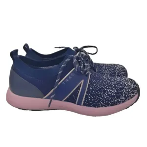 TRAQ By Alegria QOOL Lavender Navy &amp; Lavender Lace Up Athletic Sneakers SZ 37