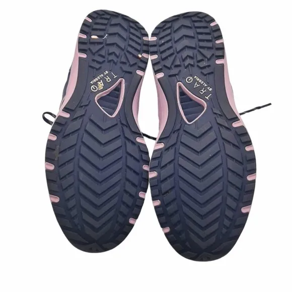 TRAQ By Alegria QOOL Lavender Navy &amp; Lavender Lace Up Athletic Sneakers SZ 37