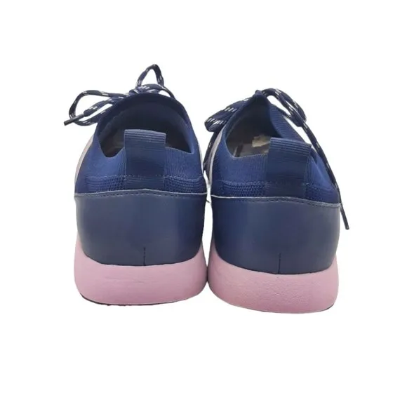 TRAQ By Alegria QOOL Lavender Navy &amp; Lavender Lace Up Athletic Sneakers SZ 37