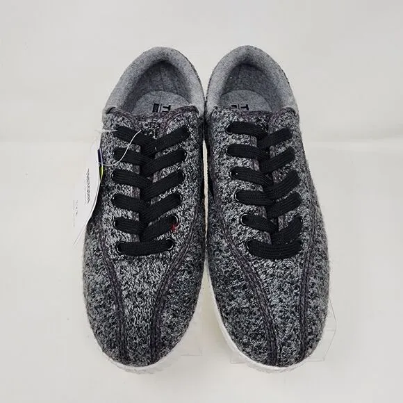 Tretorn Wool Sneakers Womens 7 Grey Nylite Plus Lace up Running Gym Shoes Logo