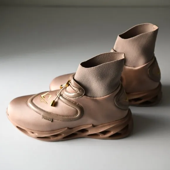 TRONUS Sand Colored High Top Sneakers - Unisex 10.5/12