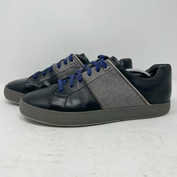 Tsubo Aratus Black Leather &amp; Fabric Lace Up Sneakers Mens Size 8