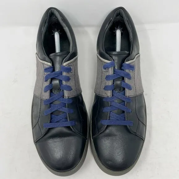 Tsubo Aratus Black Leather &amp; Fabric Lace Up Sneakers Mens Size 8