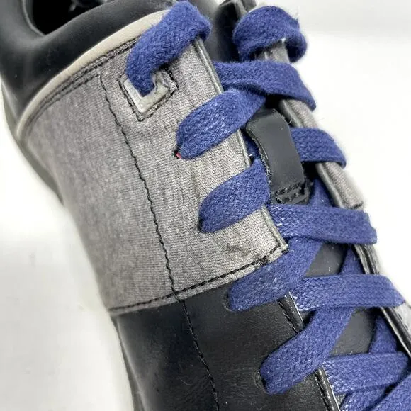Tsubo Aratus Black Leather &amp; Fabric Lace Up Sneakers Mens Size 8