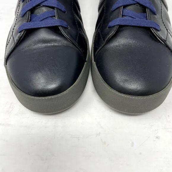 Tsubo Aratus Black Leather &amp; Fabric Lace Up Sneakers Mens Size 8