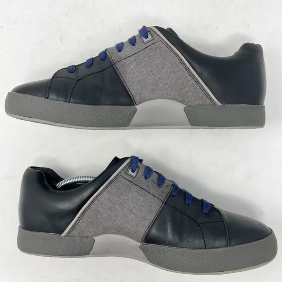 Tsubo Aratus Black Leather &amp; Fabric Lace Up Sneakers Mens Size 8