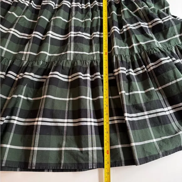 Tuckernuck Bristol Midi Dress Large L Tartan Tiered Velour Trim Holiday Party