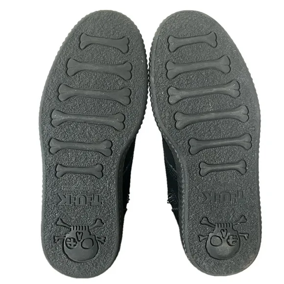 T.U.K. Footwear Black Suede Viva Mondo Boots Creepers Ankle Boot Women’s Size 8
