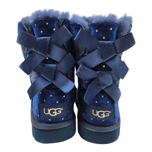 UGG Australia Bailey Bow Starlight Navy Boots Toddler Baby Size 7