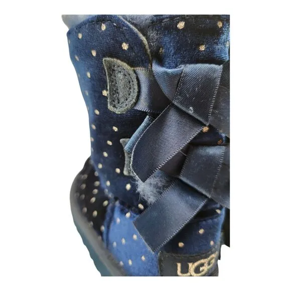UGG Australia Bailey Bow Starlight Navy Boots Toddler Baby Size 7