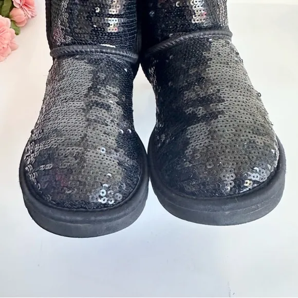 UGG Australia Classic Short Cosmos Sequins Black Boots