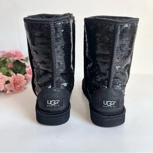 UGG Australia Classic Short Cosmos Sequins Black Boots