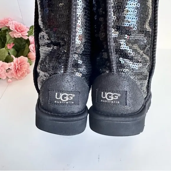 UGG Australia Classic Short Cosmos Sequins Black Boots