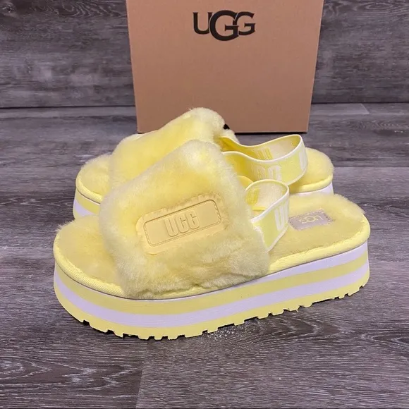 UGG | Disco Slides In Margarita Yellow New In Box Size 8