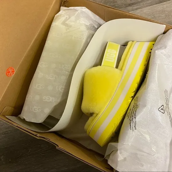 UGG | Disco Slides In Margarita Yellow New In Box Size 8