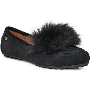 Ugg - Kaley Wisp Women`s Fur Detail Suede Loafers - Black - Size 10