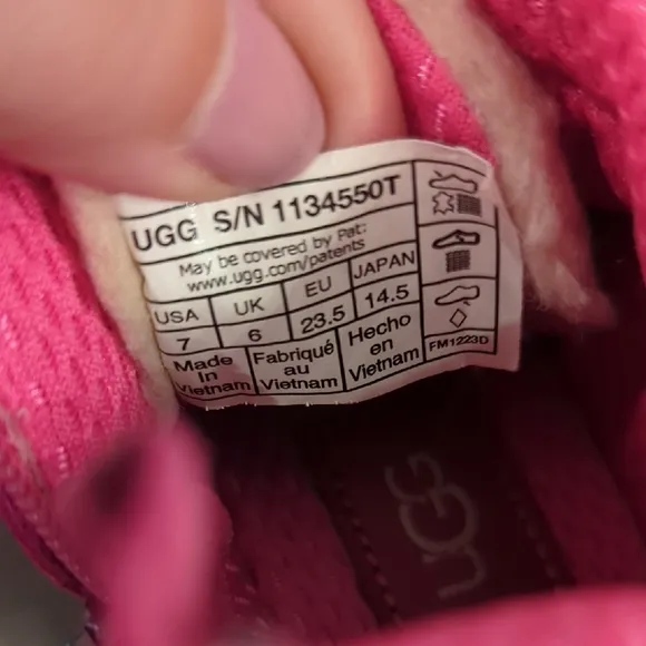 UGG Kids Pink Boots Highland Hi Heritage size 7