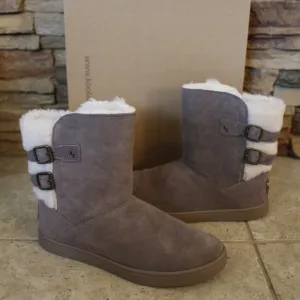 UGG KOOLABURRA‎ GIRL'S SUEDE BUCKLE BOOTS GRAY