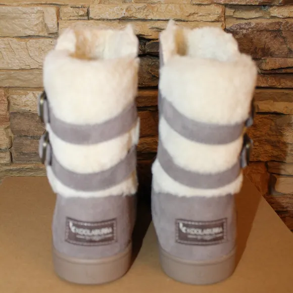 UGG KOOLABURRA‎ GIRL'S SUEDE BUCKLE BOOTS GRAY