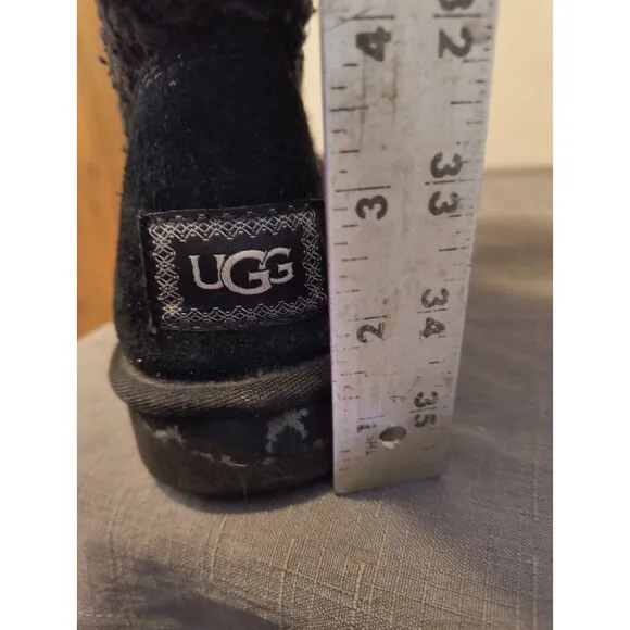 UGG Lattice Cardy Tall Cable Knit Sweater Black Boots Womens US Size 8 1016557