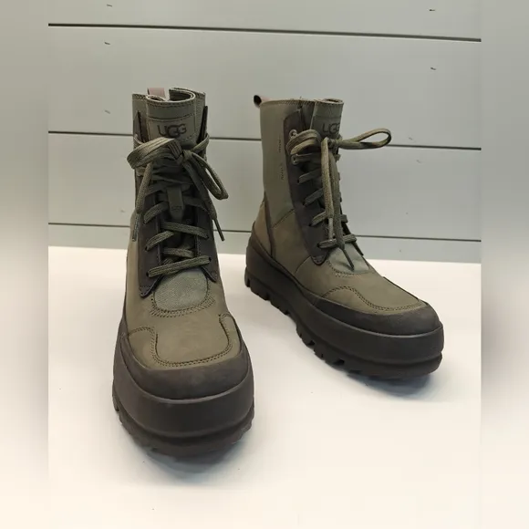 UGG Lug Moss Green Waterproof Lightweight Combat Boots size Women's 7