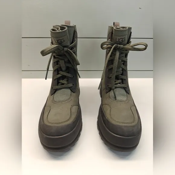 UGG Lug Moss Green Waterproof Lightweight Combat Boots size Women's 7