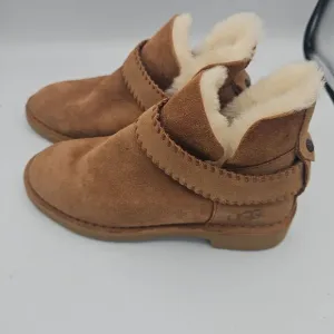UGG McKay Chestnut Fur Lining Sheepskin Ankle Boots Size 5