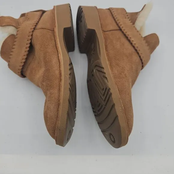 UGG McKay Chestnut Fur Lining Sheepskin Ankle Boots Size 5