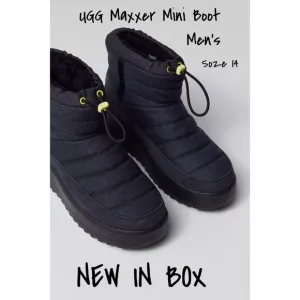 UGG Men's Maxxer Mini Black Quilted Winter Boots Size 14 - New in Box