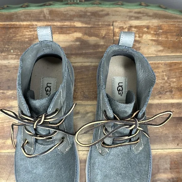 Ugg Neumel Unlined Gray Leather Chukka Boot Mens Size 9