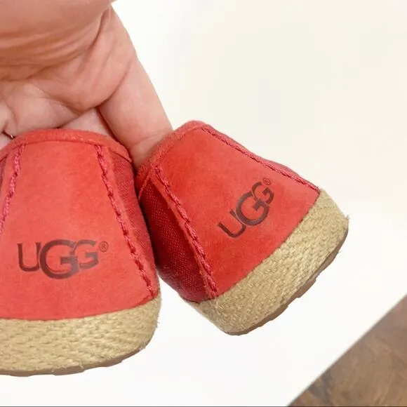 Ugg Syleste Red Espadrille Canvas Slip-On Flats