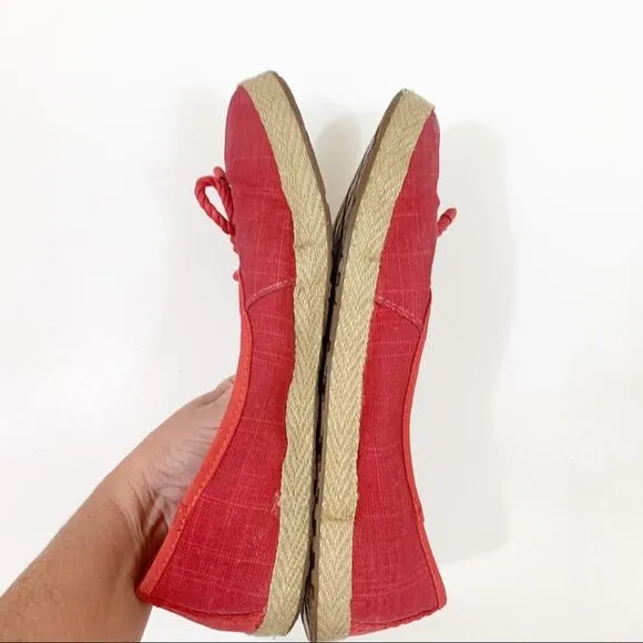 Ugg Syleste Red Espadrille Canvas Slip-On Flats