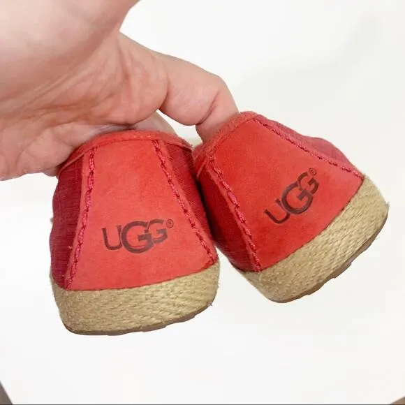 Ugg Syleste Red Espadrille Canvas Slip-On Flats