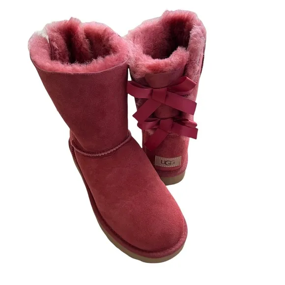 UGG Women's Bailey Bow II Suede &amp; Sheepskin Boots
