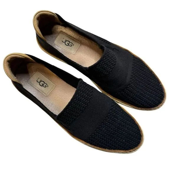 Ugg Women's Black Sammy Wavy Breathable Knit Sneakers Size 7.5